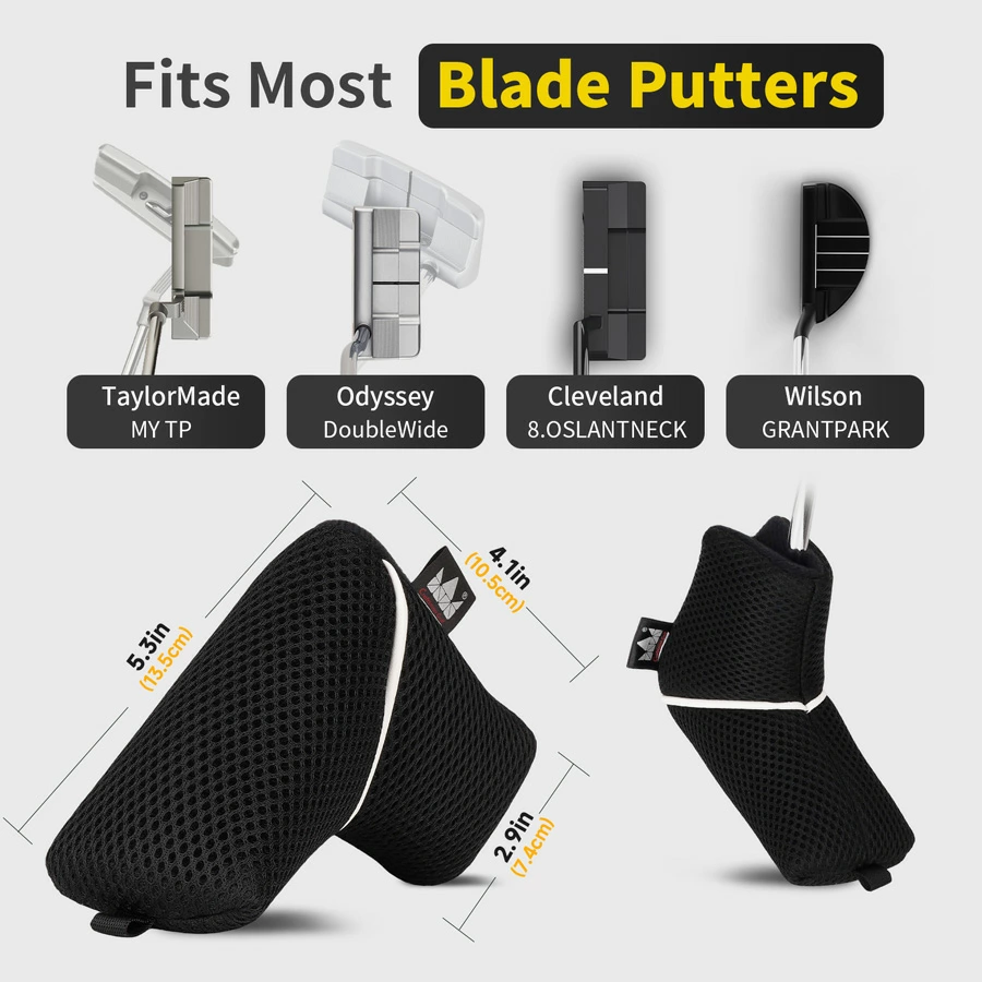 Black Mesh Blade Putter Headcover - Image 5