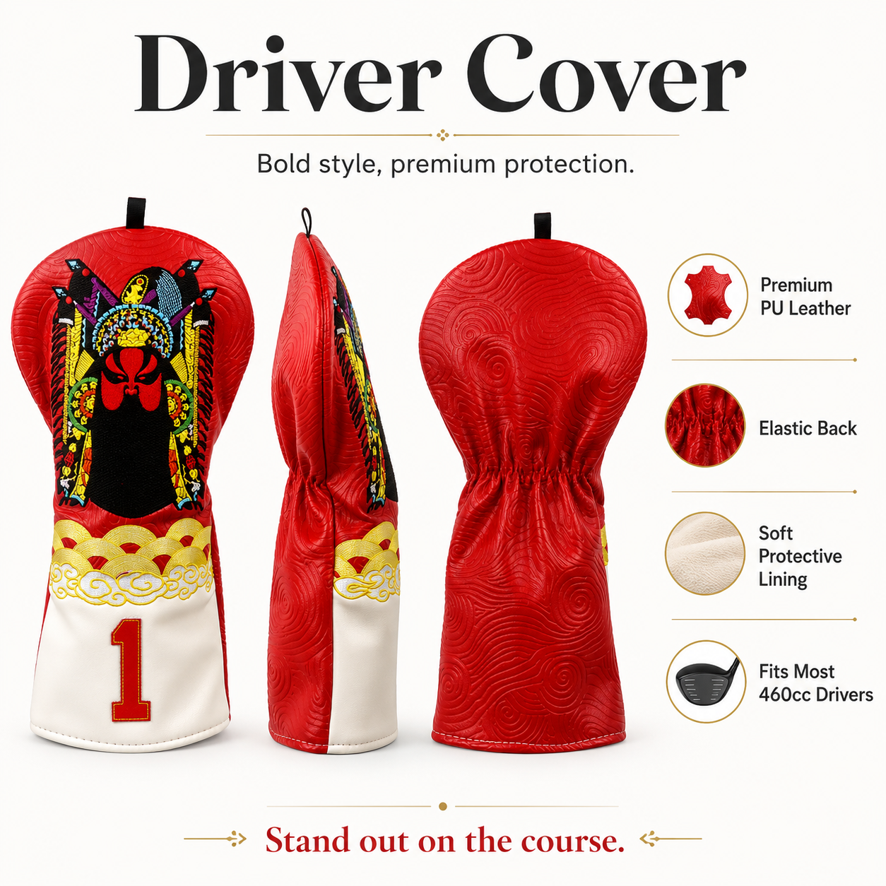 Peking Opera Driver Golf Headcover - Image 3