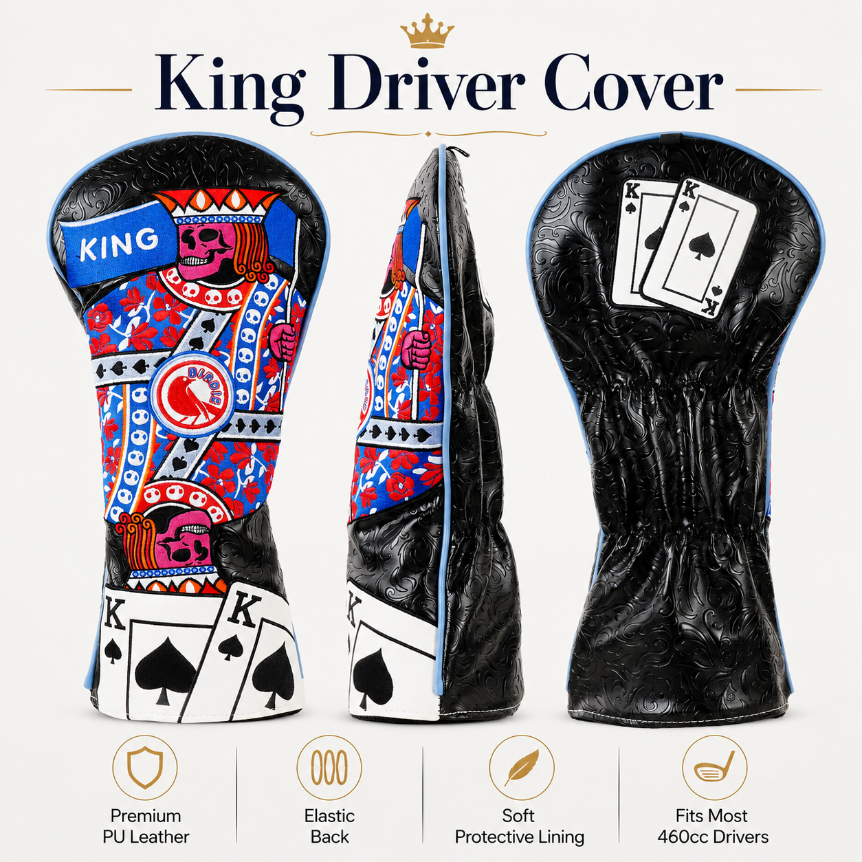 King Playing Card Driver Golf Headcover - Image 4