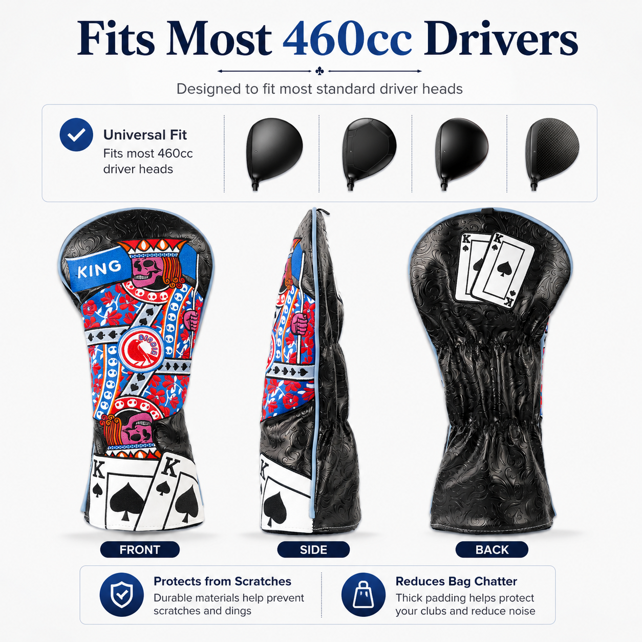 King Playing Card Driver Golf Headcover - Image 3