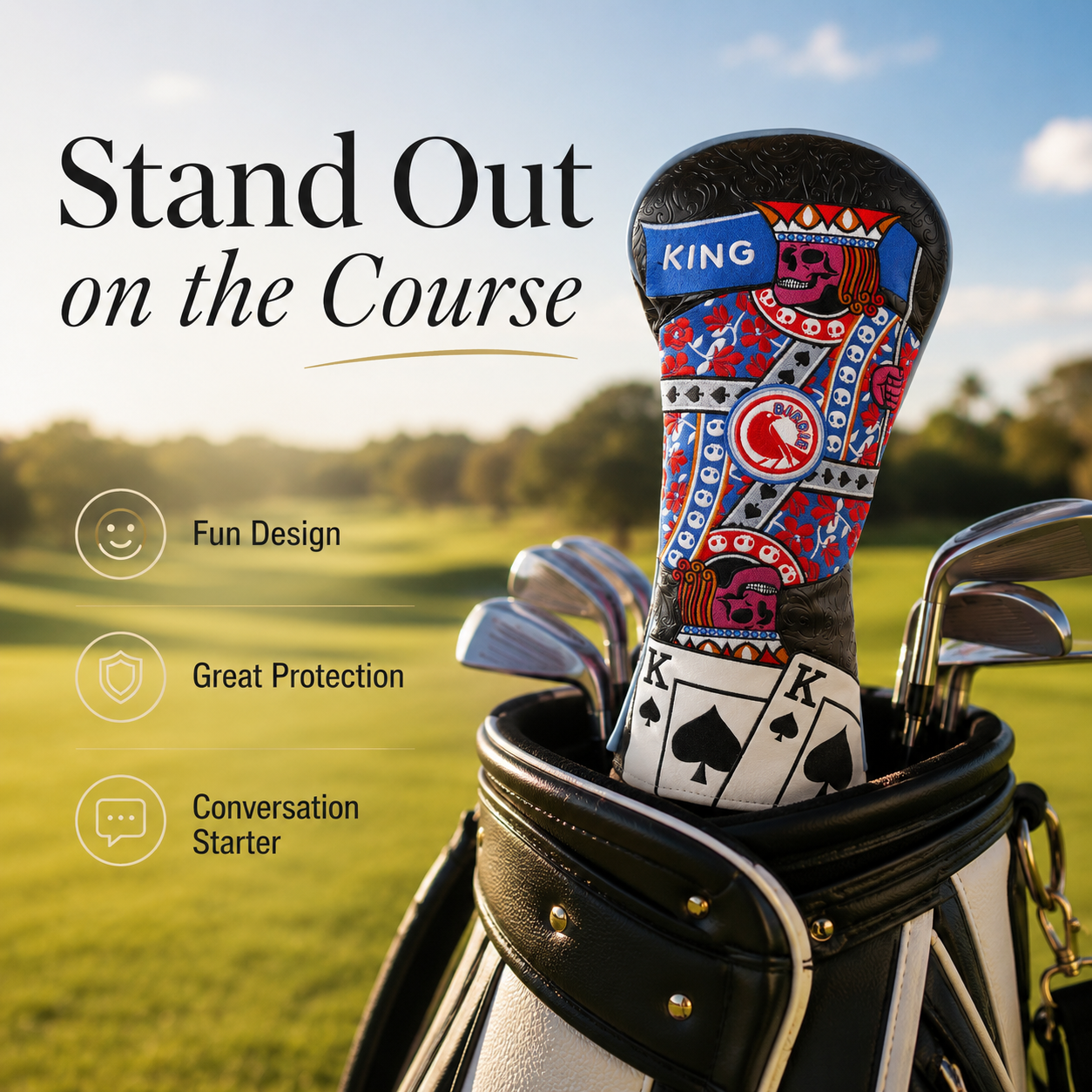 King Playing Card Driver Golf Headcover
