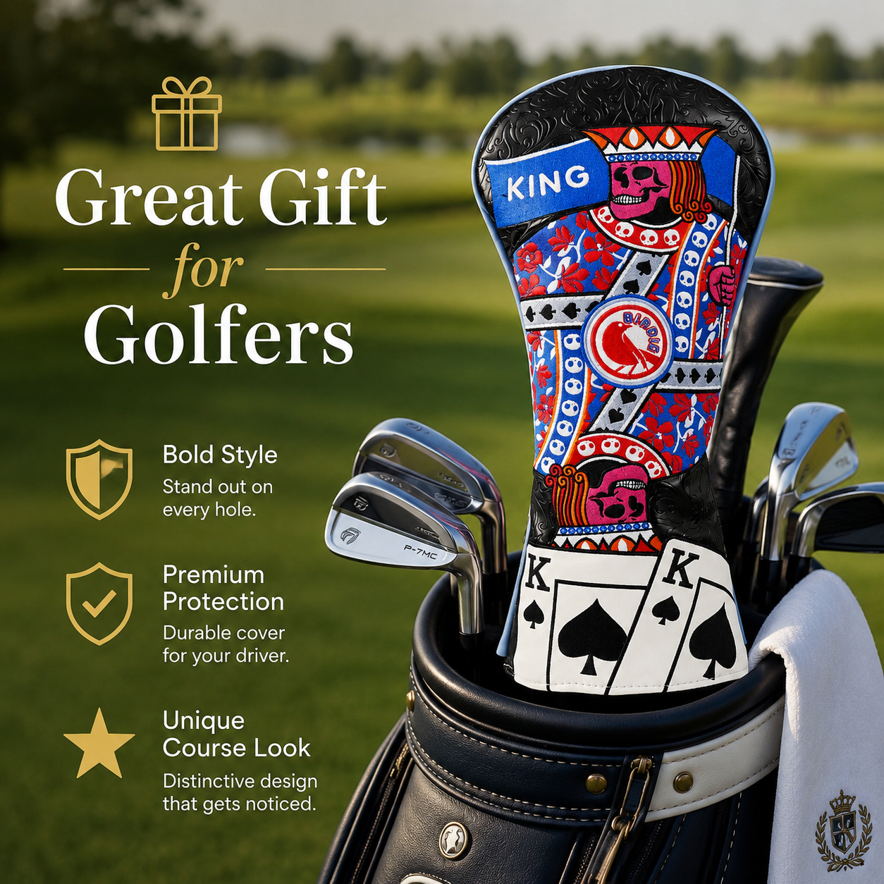 King Playing Card Driver Golf Headcover - Image 2