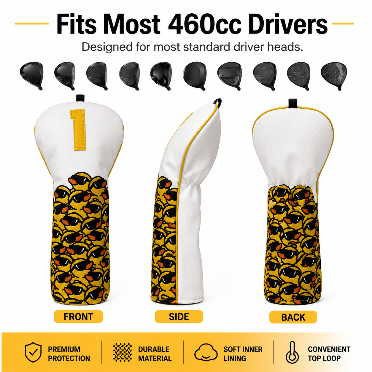 Yellow Duck Driver Golf Headcover - Image 6