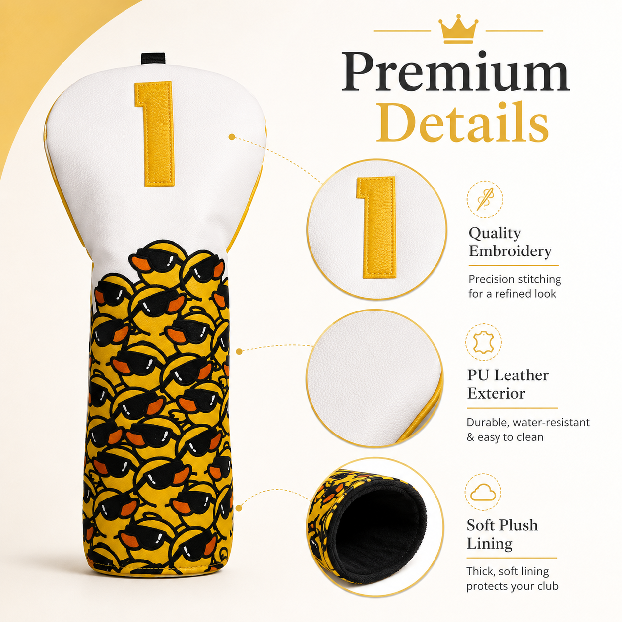 Yellow Duck Driver Golf Headcover - Image 4