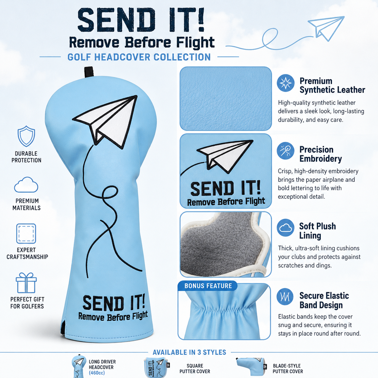 Paper Airplane Golf Headcover Collection - Image 6