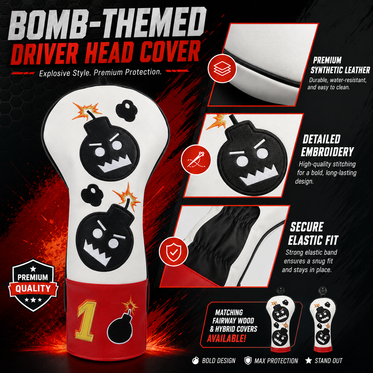 Cartoon Bomb Golf Headcover Collection - Image 2