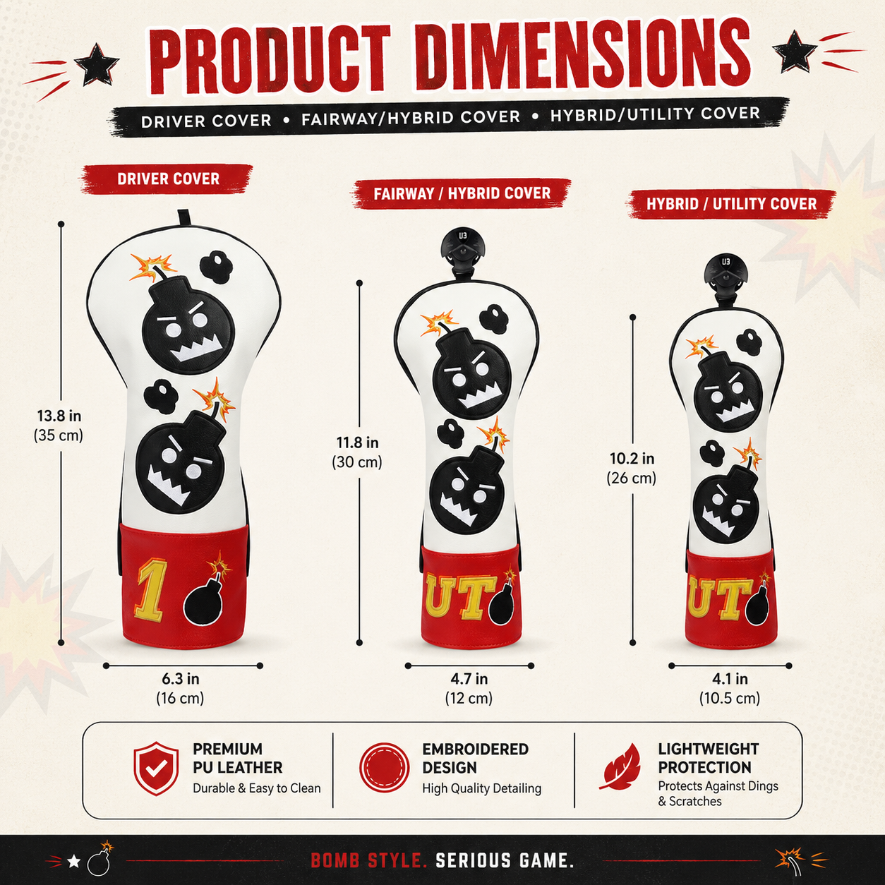 Cartoon Bomb Golf Headcover Collection - Image 3