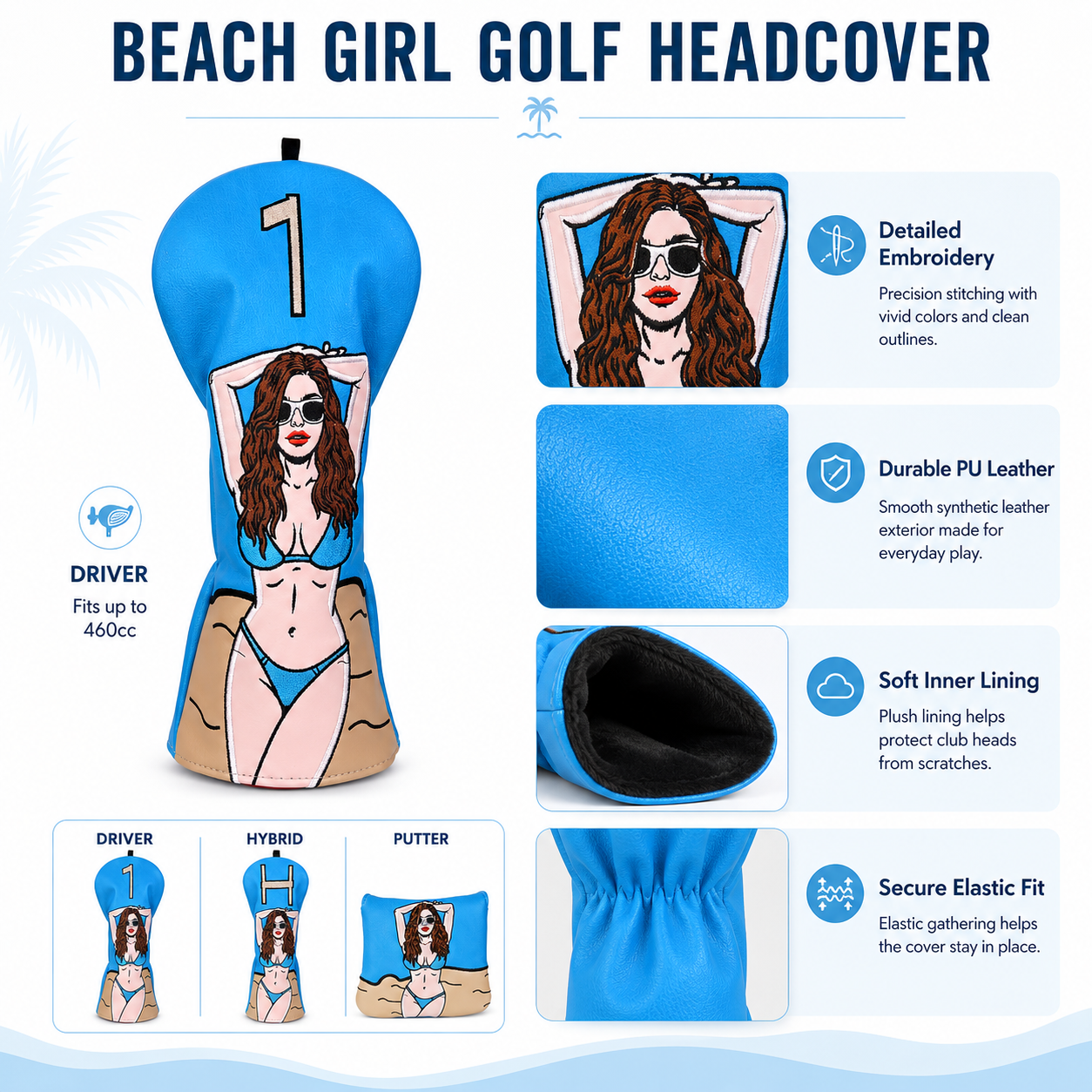 Hawaiian Beach Bikini Golf Headcover Collection - Image 2