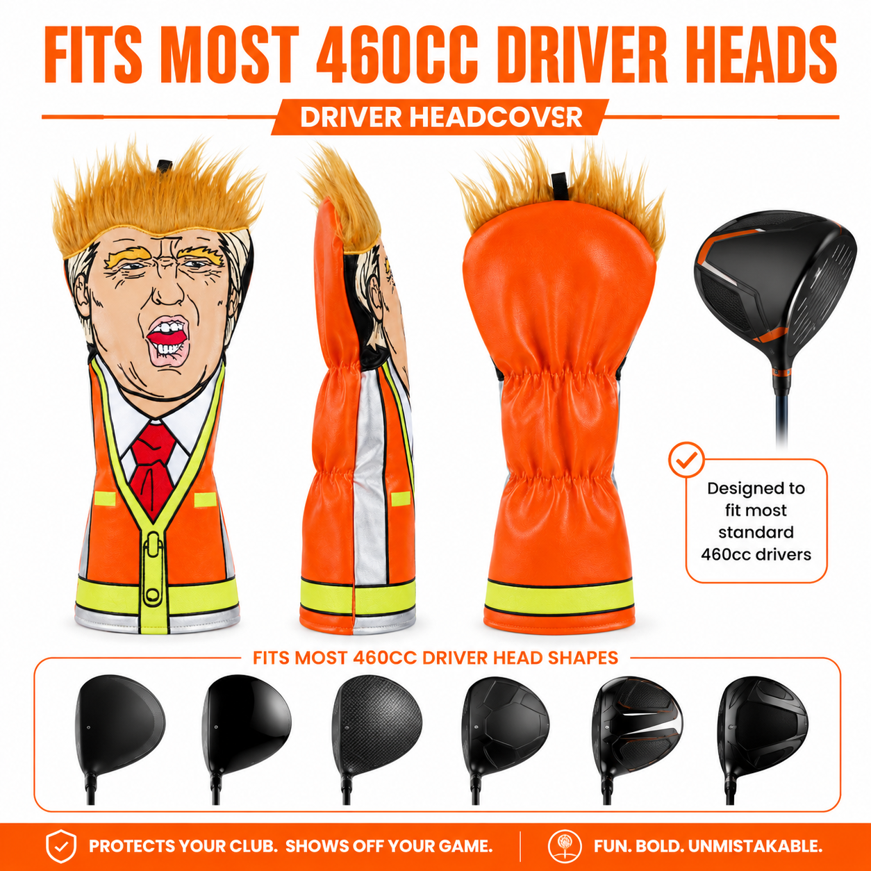 Trump Parody Driver Golf Headcover – Sanitation Worker Design - Image 3