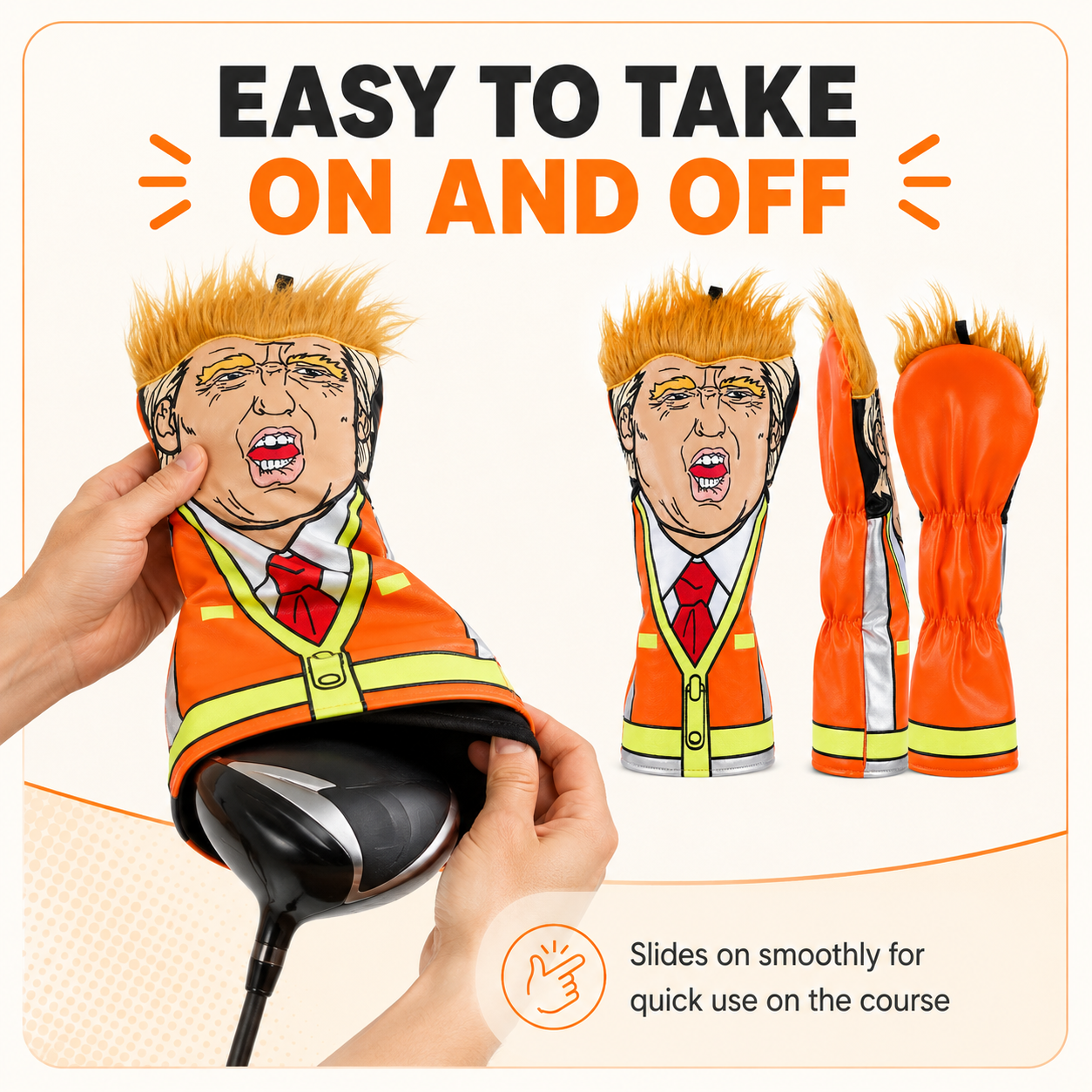 Trump Parody Driver Golf Headcover – Sanitation Worker Design - Image 5