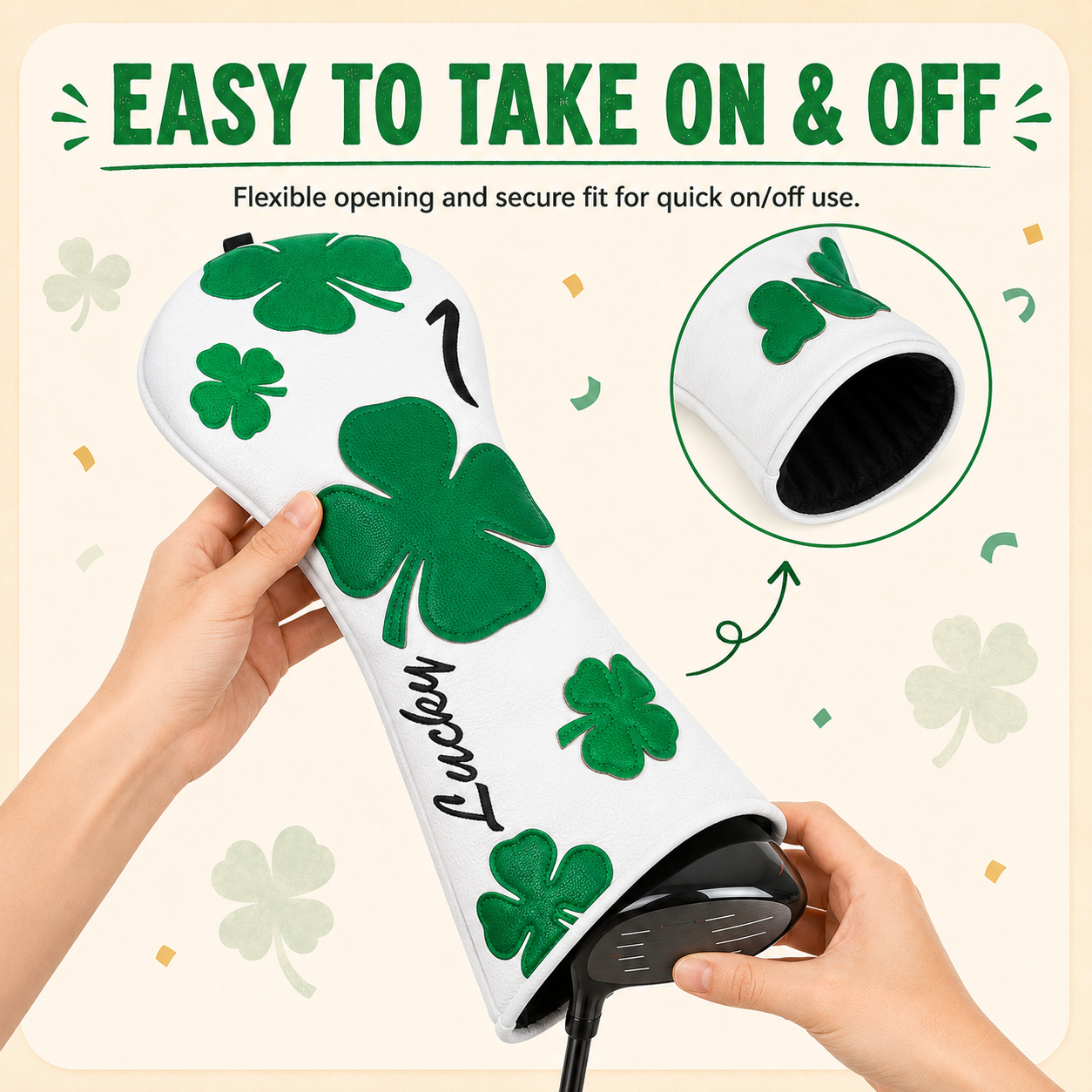Lucky Clover Golf Headcover - Image 4