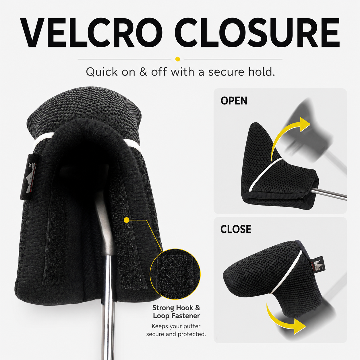 Black Mesh Blade Putter Headcover - Image 7