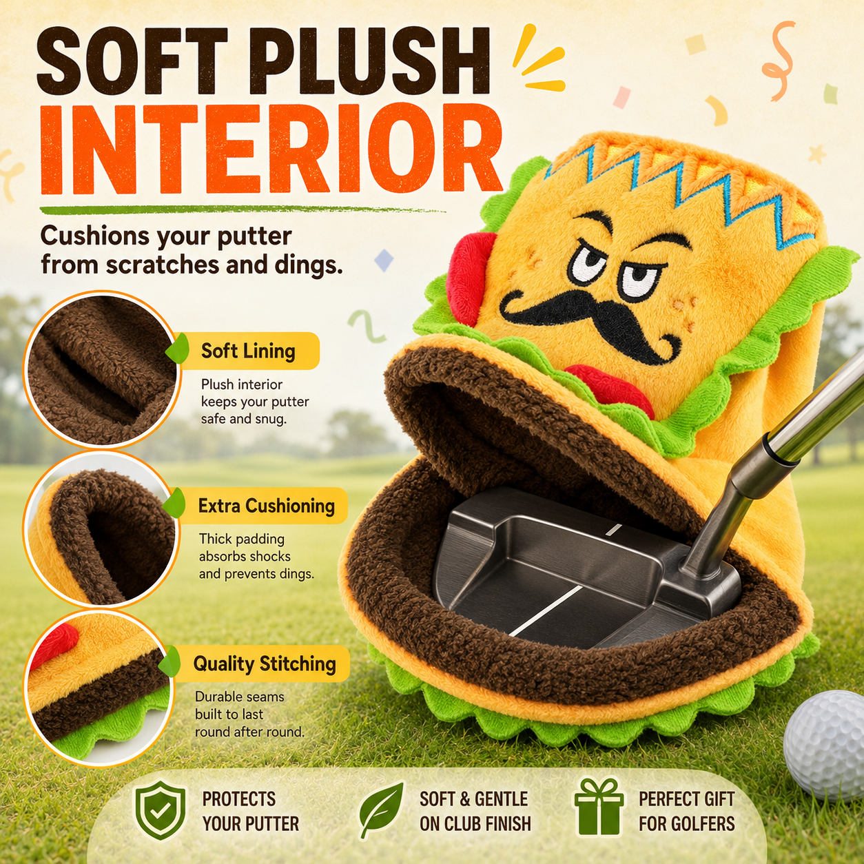 Taco Mallet Putter Headcover - Image 3