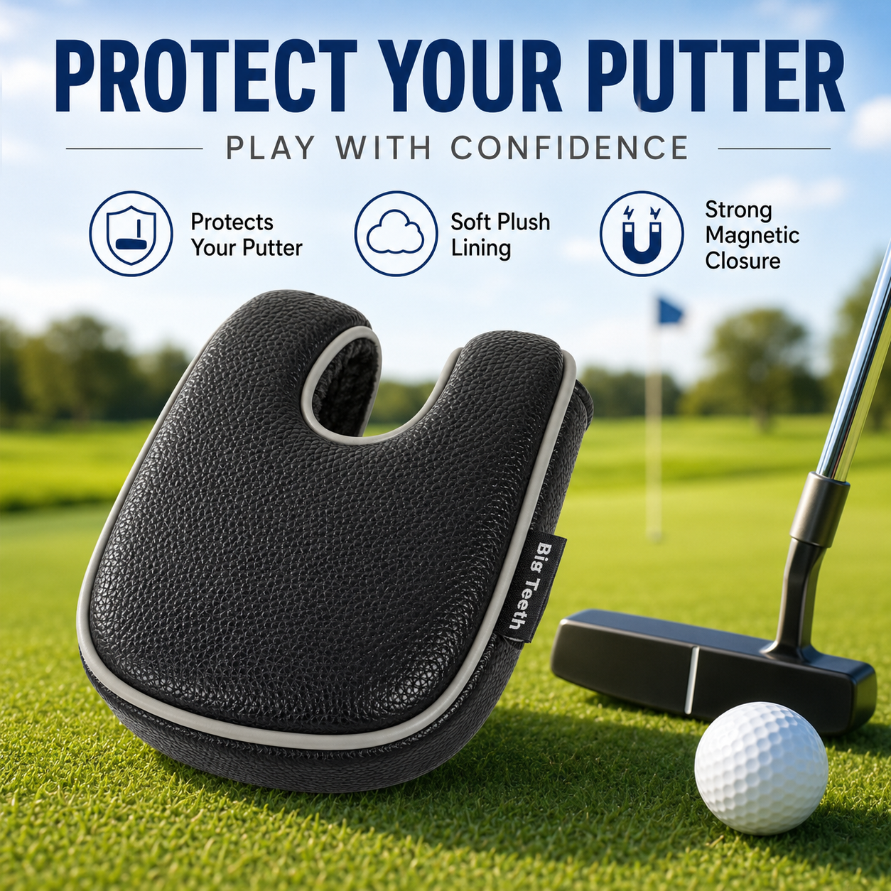 Black Mallet Putter Headcover - Image 2