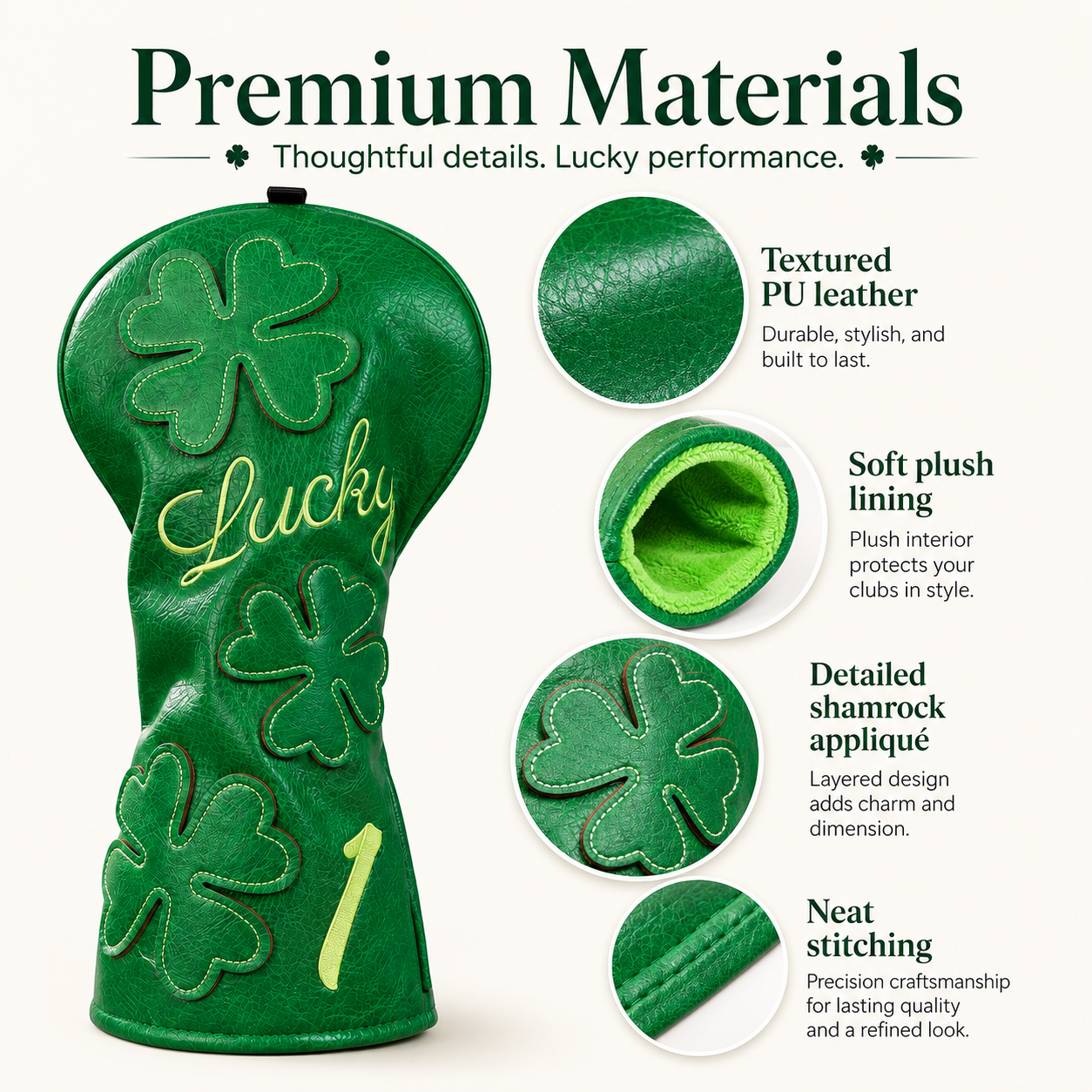 Lucky Clover Golf Headcover - Image 8
